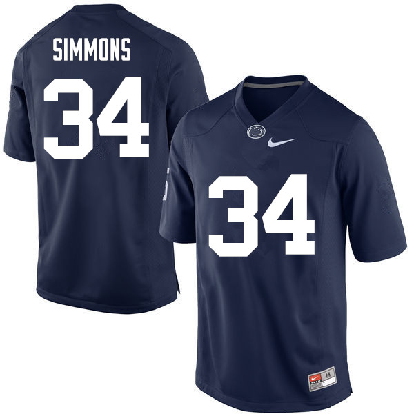 Men Penn State Nittany Lions #34 Shane Simmons College Football Jerseys-Navy